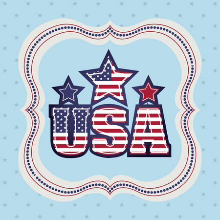 Independence day design over blue background, vector illustrationのイラスト素材