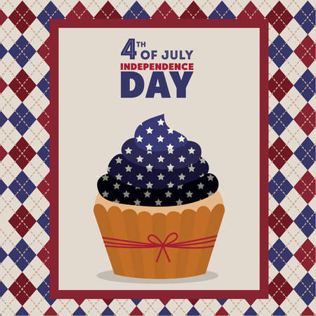 Independence day design over colored background, vector illustrationのイラスト素材