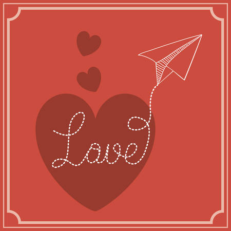 Love design over red background, vector illustrationのイラスト素材