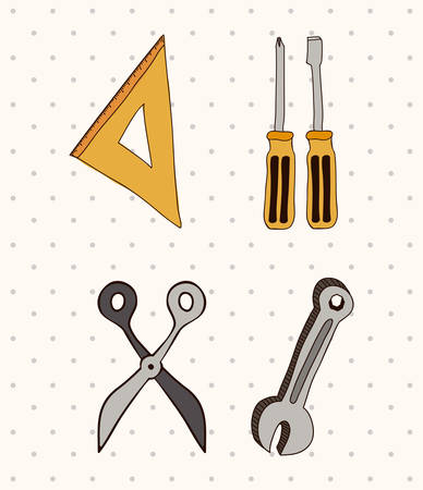 Technical service design over white background, vector illustrationのイラスト素材