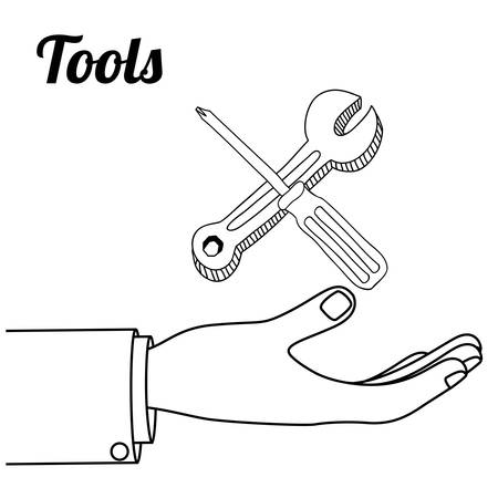 Tools design over white backgound, vector illustrationのイラスト素材
