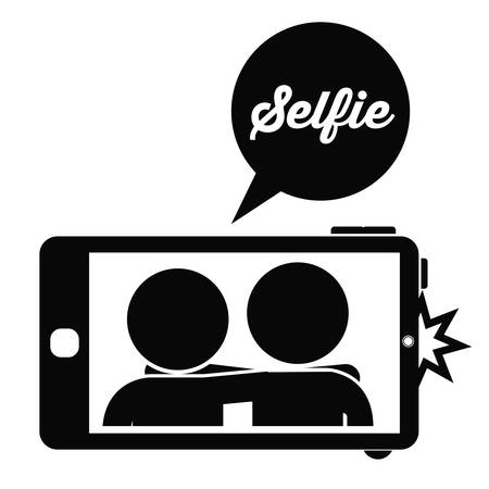 Selfie design over white background, vector illustrationのイラスト素材