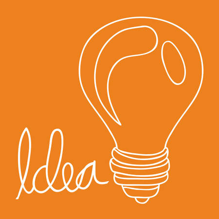 Idea  design over orange backgound, vector illustrationのイラスト素材