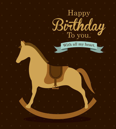 Birthday  design over brown background, vector illustrationのイラスト素材