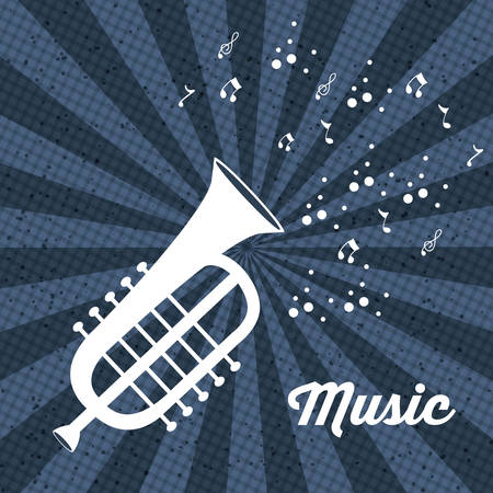 Music  design over striped background, vector illustrationのイラスト素材