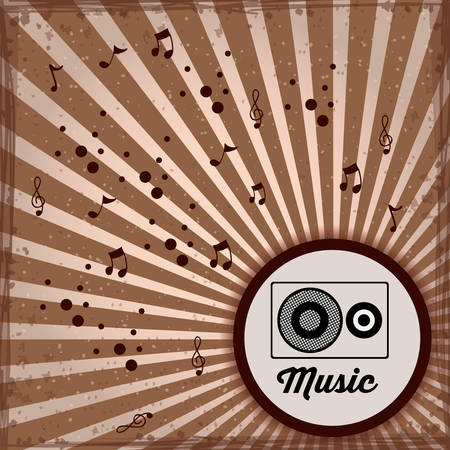 Music  design over striped background, vector illustrationのイラスト素材
