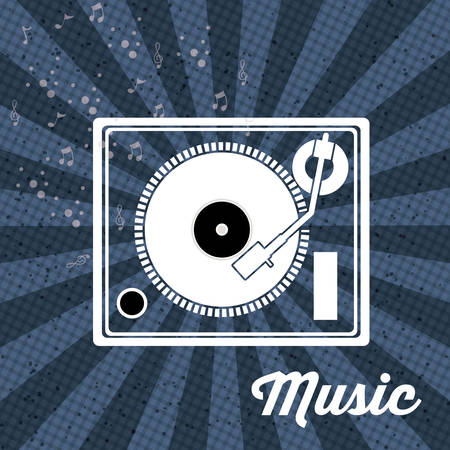 Music  design over striped background, vector illustrationのイラスト素材