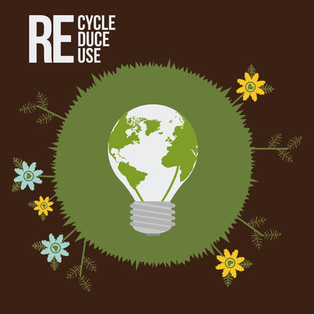 Think green design over brown background, vector illustrationのイラスト素材