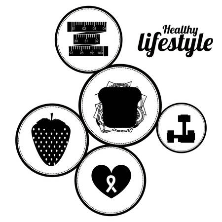 Healthy lifestyle design over white background, vector illustrationのイラスト素材
