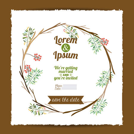 Rustic design over white background with frame, vector illustrationのイラスト素材