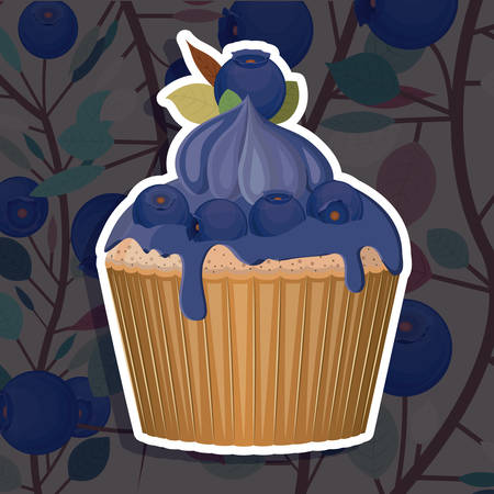 Blueberry design over blueberrys background, vector illustrationのイラスト素材