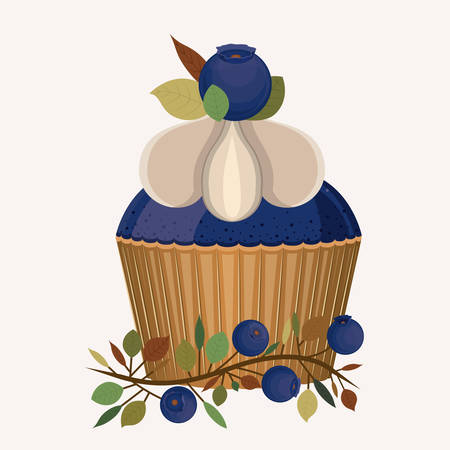 Blueberry design over white background, vector illustrationのイラスト素材