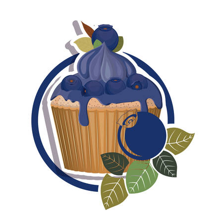 Blueberry design over white background, vector illustrationのイラスト素材