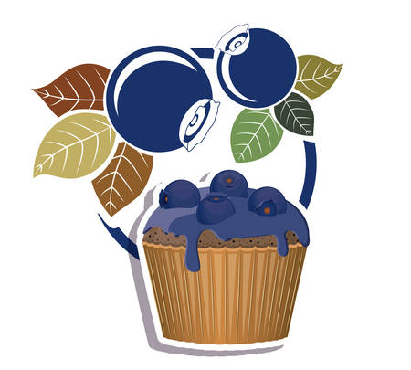 Blueberry design over white background, vector illustrationのイラスト素材