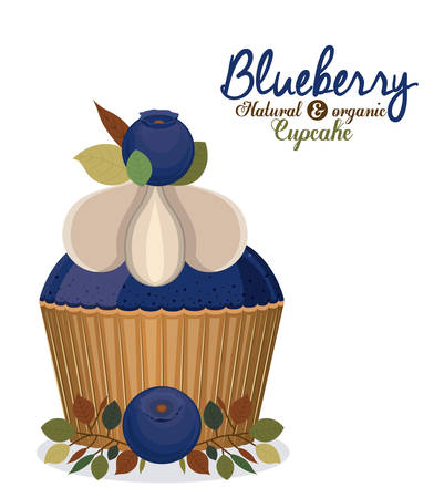 Blueberry design over white background, vector illustrationのイラスト素材