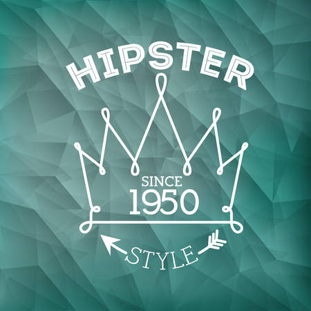 Hipster style design over blue crumpled background, vector illustratationのイラスト素材