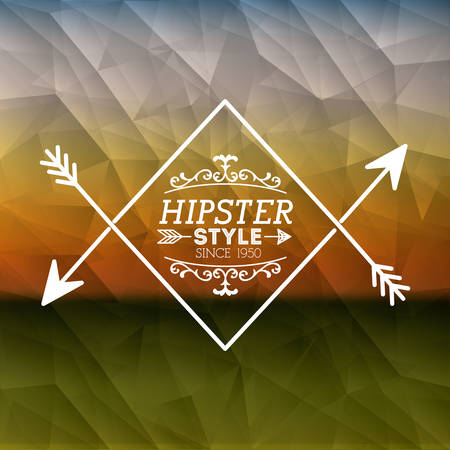 Hipster style design over crumpled background, vector illustratationのイラスト素材