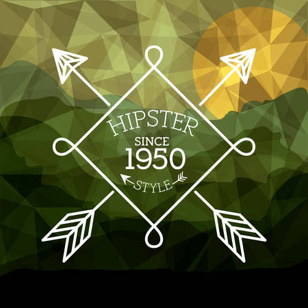 Hipster style design over crumpled background, vector illustratationのイラスト素材