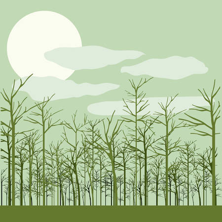 Forest design over landscape, background, vector illustrationのイラスト素材