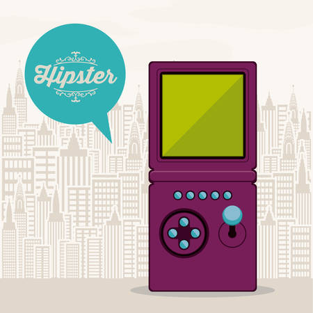 Hipster style design over city background, vector illustrationのイラスト素材