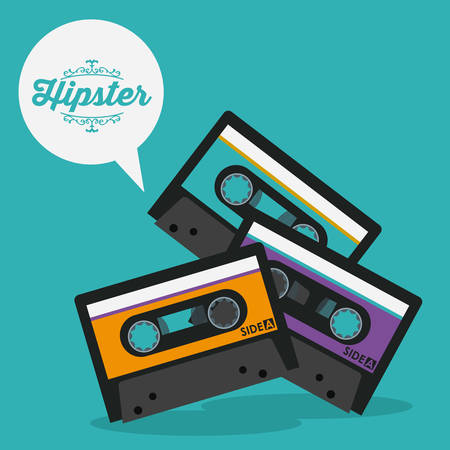 Hipster style design over blue background, vector illustrationのイラスト素材