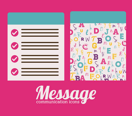 Communication design over pink background, vector illustrationのイラスト素材