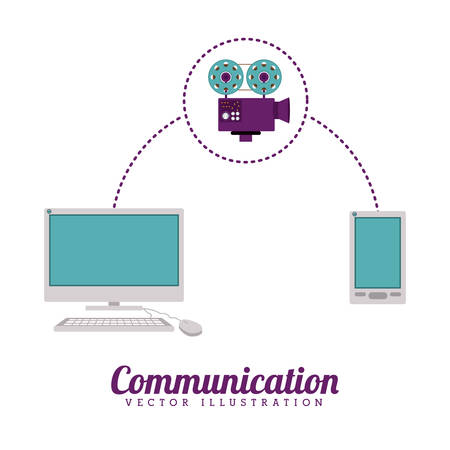 Communication design over white background, vector illustrationのイラスト素材