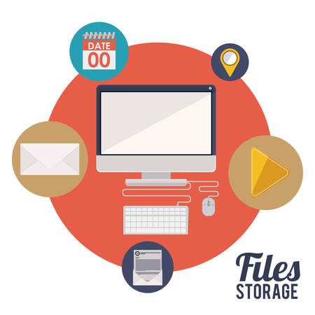 File storage design over white background, vector illustrationのイラスト素材