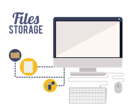 File storage design over white background, vector illustrationのイラスト素材
