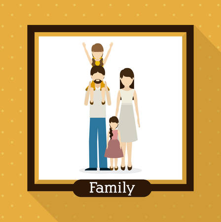 family  design over yellow background, vector illustrationのイラスト素材