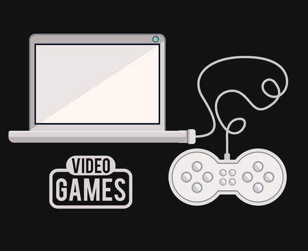 Video games design over black background, vector illustrationのイラスト素材