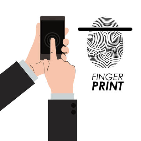 Fingerprint design over white background, vector illustrationのイラスト素材