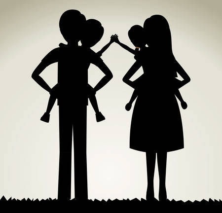 family  design over grey background, vector illustrationのイラスト素材