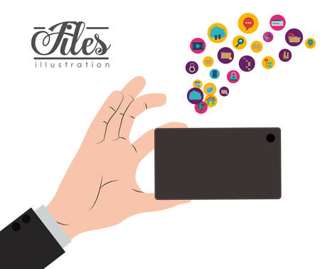 Files design over white background, vector illustrationのイラスト素材