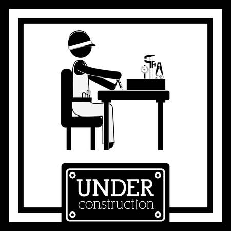 Under construction design over white background, vector illustrationのイラスト素材