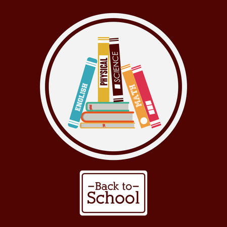 back to school design over red background, vector illustrationのイラスト素材