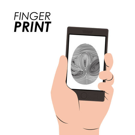 Fingerprint design over white background, vector illustrationのイラスト素材