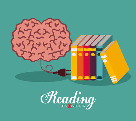 Reading design over blue background, vector illustrationのイラスト素材