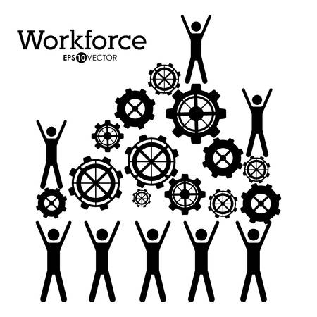 Workforce design over white background, vector illustrationのイラスト素材