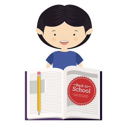 Back to school over white background, vector illustrationのイラスト素材