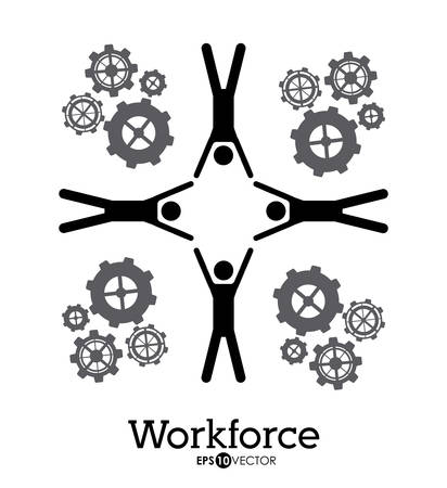 Workforce design over white background, vector illustrationのイラスト素材