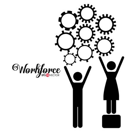 Workforce design over white background, vector illustrationのイラスト素材