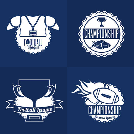 Football design over blue background, vector illustrationのイラスト素材