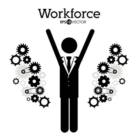 Workforce design over white background, vector illustrationのイラスト素材
