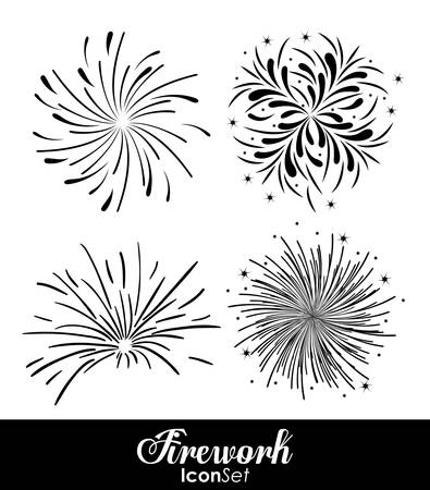 firework design over white background, vector illustrationのイラスト素材