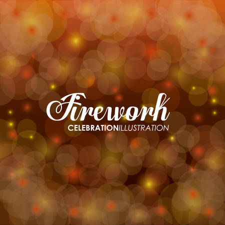 firework design over orange background, vector illustrationのイラスト素材