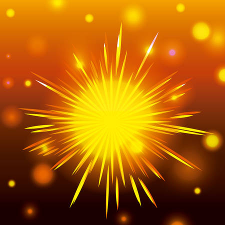 firework design over orange background, vector illustrationのイラスト素材
