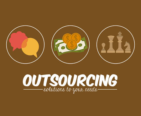Outsourcing digital design, vector illustrationのイラスト素材