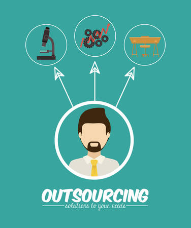 Outsourcing digital design, vector illustration のイラスト素材