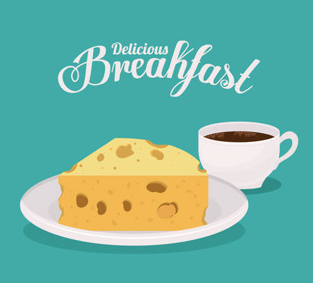 Breakfast digital design, vector illustration のイラスト素材